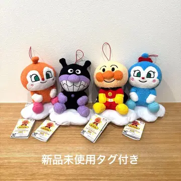 [택 포함 새상품] 호빵맨 코로후와 구름 타기 봉제 인형 컴프 4세트