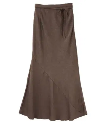 완판템* 코코딜 새틴 내로우 스커트 브라운