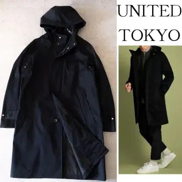 새상품급 유나이티드 도쿄 갸바 후드 코트 S 네이비 발수 투습 방풍 신축