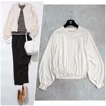 23구 온워드 니트 블루종 자켓 가디건 38