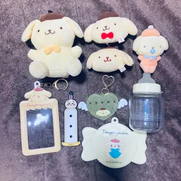 산리오 폼폼푸딩 키링 봉제 인형 스쿨백 데코 덕질 옐로우 컬러