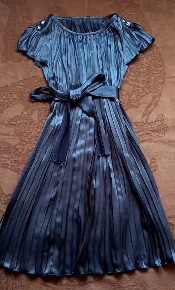 K.T 키요코 타카세 실크 100% 플리츠 드레스 9호