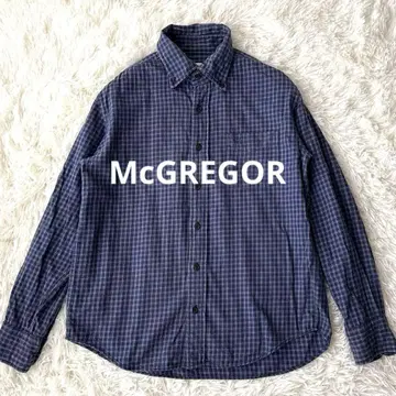 90s MCGREGOR 버튼 다운 셔츠 체크 네이비 빈티지