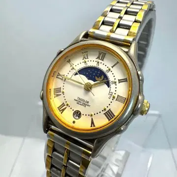 [정크 레어] TRICOLOR 문페이즈 쿼츠 손목시계 빈티지