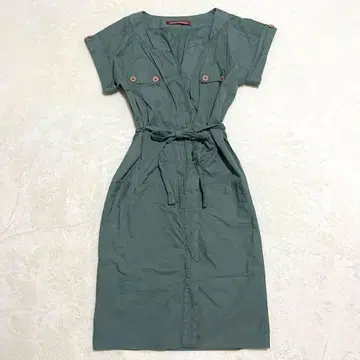 [ 작음 34 ] 콩트와르 데코토니에 셔츠 원피스 허리 리본 절개