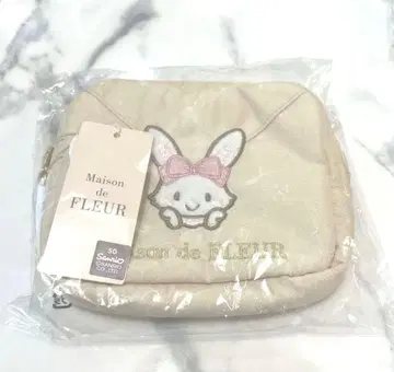 메종 드 플뢰르 위시 미 멜 스퀘어 파우치 베이지 택 포함 새상품