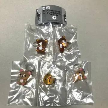 리락쿠마 메지루시 액세서리 클리어 마스코트 참 5종 컴프