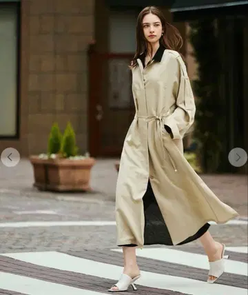 Aimeine 에메인 노카라 트렌치코트 베이지