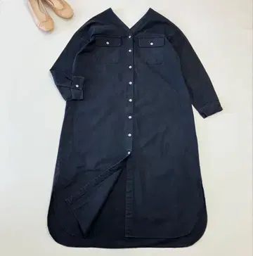 Jena espace merveilleux 더블 V넥 롱 원피스