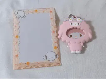 산리오 사진 배지 부착 마스코트 옷 갈아입히기 프레임 배지 피아노 코기뮨