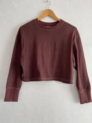 크롭 기장 긴팔 티셔츠 FRUITOFTHELOOM 유나이티드 애로우즈