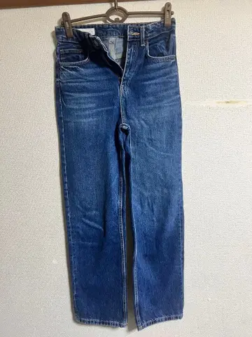 ZARA 다크 블루 스트레이트 데님 하이웨스트 EURO36