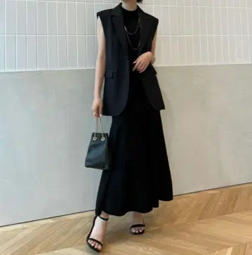 anuans 백새틴 테일러드 베스트 더블 버튼 졸업식