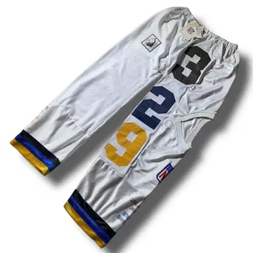 미사용 NFL mitchell&ness 패치워크 이지 팬츠 화이트