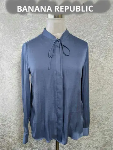 BANANA REPUBLIC 새틴 리본 포함 셔츠 XS