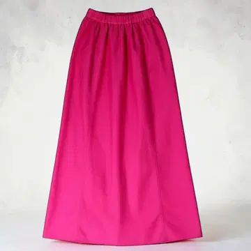 MACPHEE 맥피 린넨 혼방 롱 스커트 핑크 허리밴딩 봄/여름