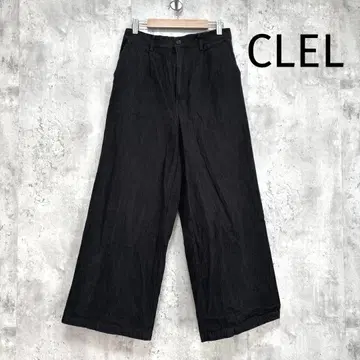 [ CLEL ] 클레일 하이라이즈 와이드 팬츠 블랙 M
