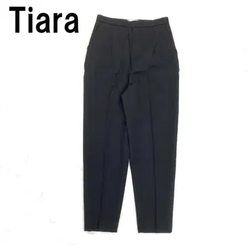 A7348 티아라 캐주얼 팬츠 테이퍼드 울 블랙 2