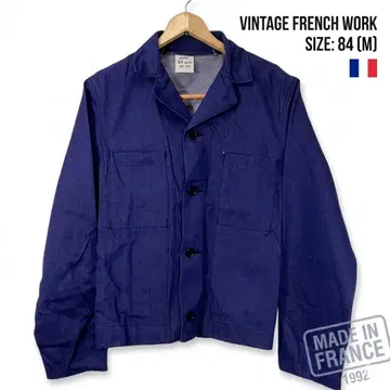 1992년제 프렌치 워크 자켓 84 프렌치 블루 유로 빈티지
