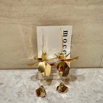 브라이덜 결혼식 신부 골드 플라워 빅 사이즈 귀걸이 귀찌 후프