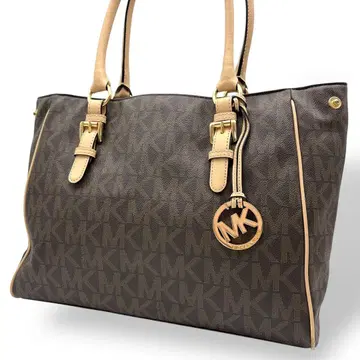 마이클코어스 숄더백 숄더 PVC 가죽 브라운 올 패턴 로고