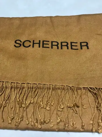 SCHERRER 파슈미나 실크 골드 대형 스톨