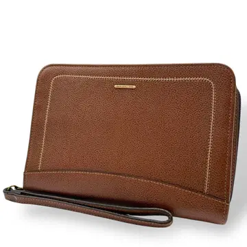 마리끌레르 클러치백 세컨드 백 가죽 브라운 로고