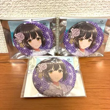 아이돌 마스터 아사쿠사 레이스 기모노 글리터 캔뱃지 3개 타카후지 나스카