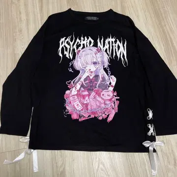 PSYCHO NATION 롱T 병약미 지뢰계 서브컬쳐 레이스업