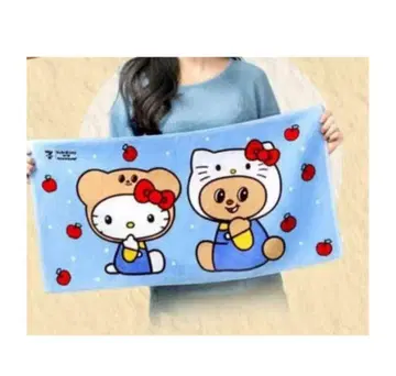 태국 한정판 세븐일레븐 헬로키티 x 버터베어 콜라보 헤어 타월