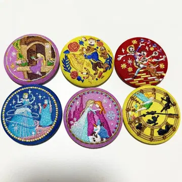 디즈니 자수 캔뱃지 6개 세트