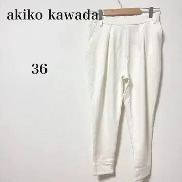akiko kawada 아키코카와다 화이트 스트레치 팬츠 36