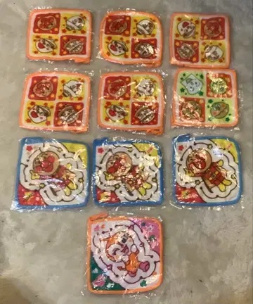 호빵맨 루프 부착 미니 타월 세트 [ 약 12~13cm 사방 ]