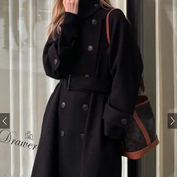 GRL 그레일 옷깃 3Way 벨트 포함 페이크 울 트렌치코트[ze783]