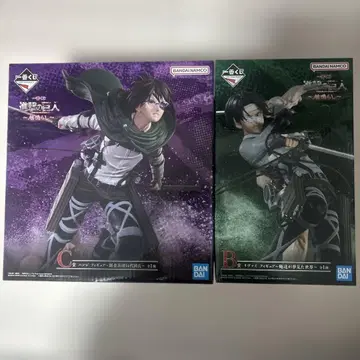 제일복권 진격의 거인 ~땅울림~ B상 리바이 C상 한지 피규어 세트