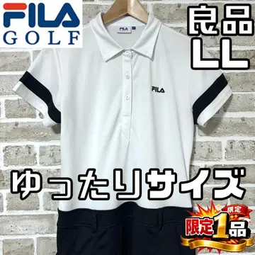 [ 루즈한 사이즈 ] 휠라골프 여성용 반팔 원피스 LL 화이트x블랙