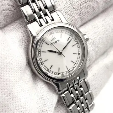[ 작동 ] SEIKO CREDOR 여성용 손목시계 새 배터리 실버