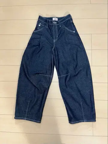 SOMETHING 인디고 커브 팬츠 배럴 레그 팬츠