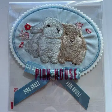 PINK HOUSE 행운 토끼 자수 패치 미사용 새상품 스카이블루