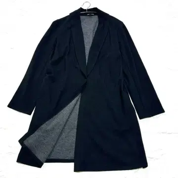 일본제/더블 페이스 INDIVI 롱 가디건 블랙 x 그레이 40