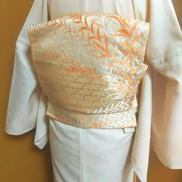 순수 실크 후쿠로 오비 * 옅은 오렌지 컬러