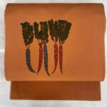 순수 실크 크레이프 원단 당근 염색 오비