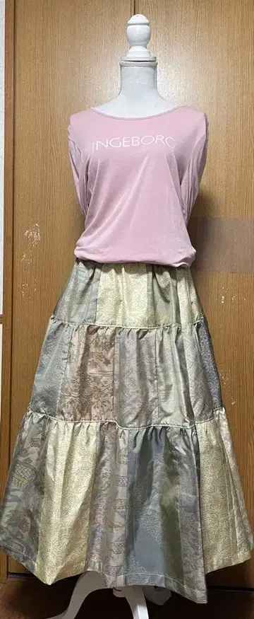 기모노 리메이크 오시마 패치워크 캉캉 스커트