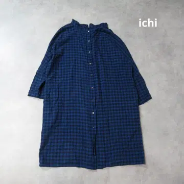 이치 / 코튼 플란넬 체크 원피스 상의 일본제 M