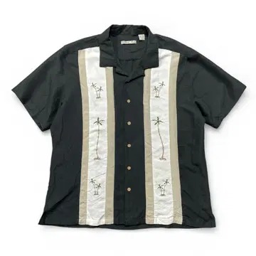 바틱베이 레이온/폴리 오픈 카라 하와이안 셔츠 아로하 셔츠 남성용 XL