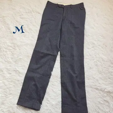 [ 빈티지 ] 울 혼방 밑단 더블 마감 스트라이프 슬랙스 M 비즈니스