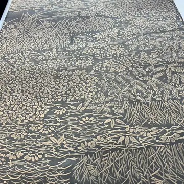 순수 실크 기모노 옷감 초화 무늬 블랙 베이스 일본풍 패턴 미재단 11