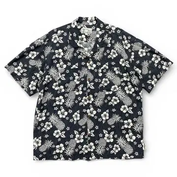 구제 빈티지 레이온 오픈 카라 하와이안 셔츠 아로하 셔츠 남성용 XL