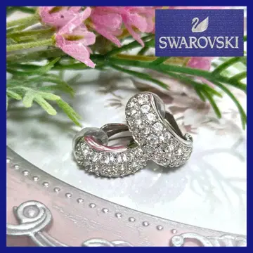 SWAROVSKI 귀찌 파베 하프 후프 큐빅 실버