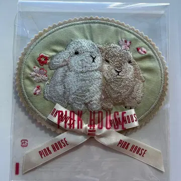 PINK HOUSE 행운 토끼 자수 패치 미사용 새상품 민트색